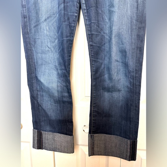 COH CITIZENS OF HUMANITY Dani Cropped Straight Leg Denim Jeans Dark Wash Cuffed - Picture 6 of 13